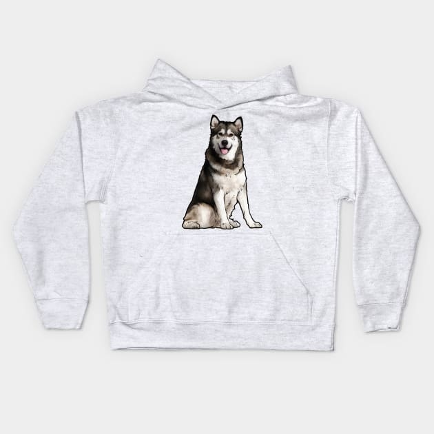 Alaskan Malamute Dog Kids Hoodie by whyitsme